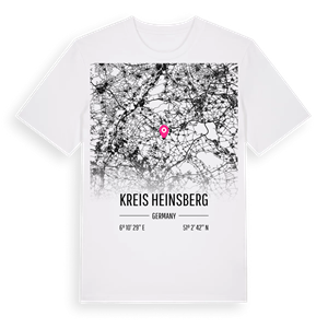 Kreis Heinsberg karta t-shirt – ekologisk bomull t-shirt från Pinshirt