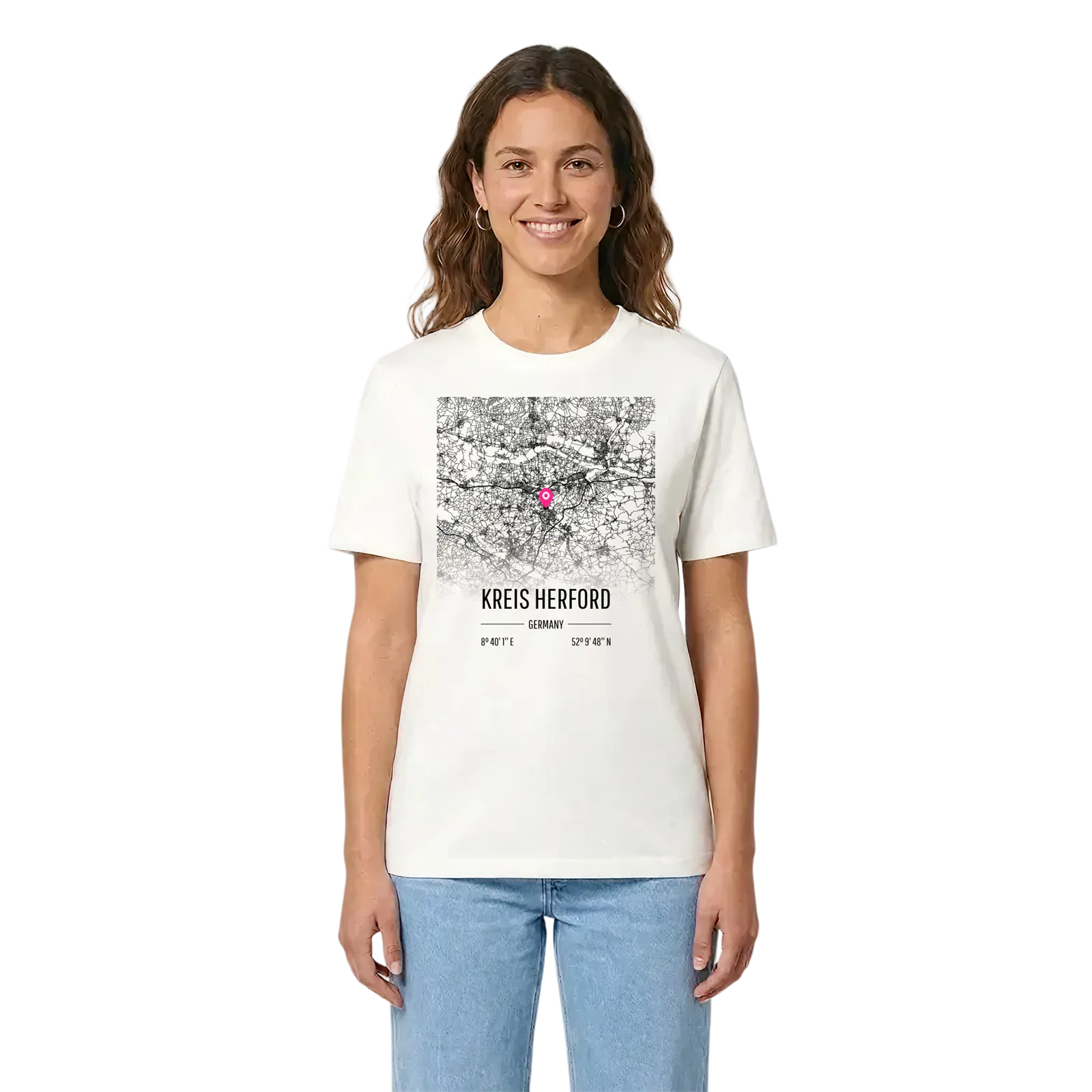 Kreis Herford karta t-shirt – White, i miljö