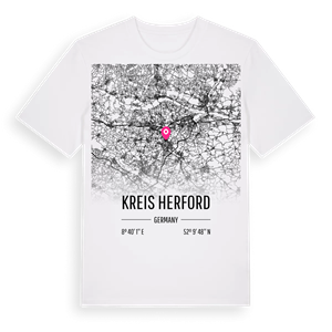 Kreis Herford karta t-shirt – ekologisk bomull t-shirt från Pinshirt