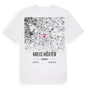 Kreis Höxter karta t-shirt – ekologisk bomull t-shirt från Pinshirt