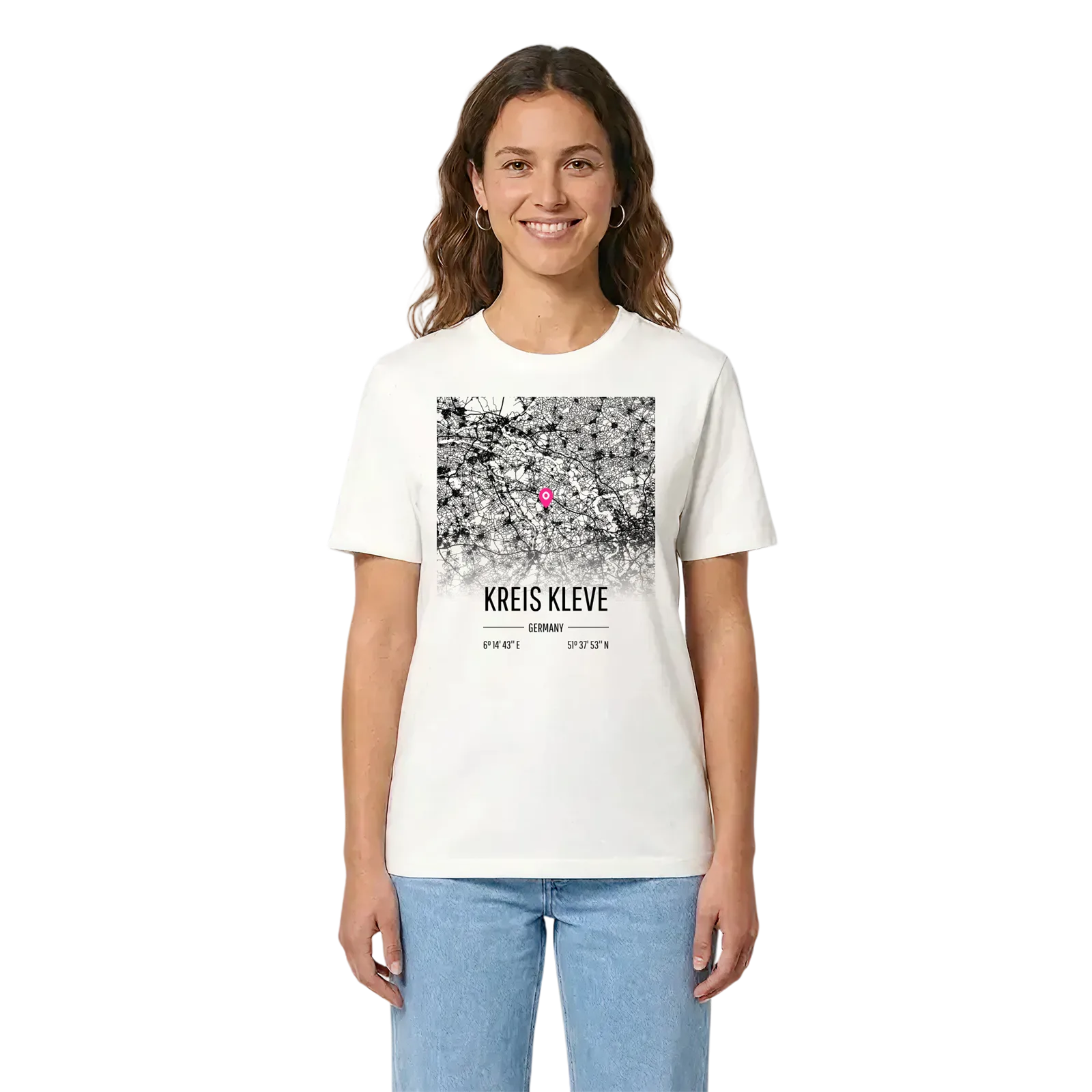 Kreis Kleve karta t-shirt – White, i miljö