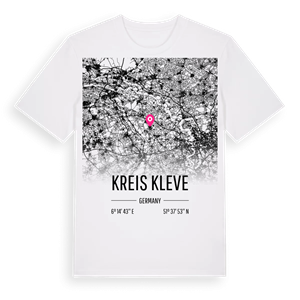 Kreis Kleve karta t-shirt – ekologisk bomull t-shirt från Pinshirt