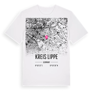 Kreis Lippe karta t-shirt – ekologisk bomull t-shirt från Pinshirt