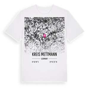 Kreis Mettmann karta t-shirt – ekologisk bomull t-shirt från Pinshirt