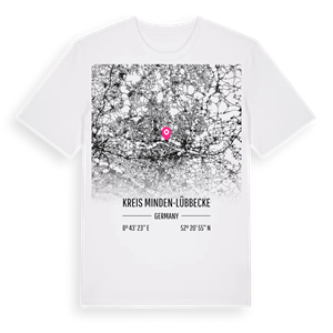 Kreis Minden-Lübbecke karta t-shirt – ekologisk bomull t-shirt från Pinshirt