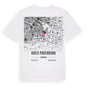 Kreis Paderborn karta t-shirt – ekologisk bomull t-shirt från Pinshirt