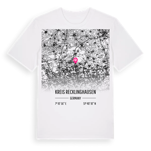Kreis Recklinghausen karta t-shirt – ekologisk bomull t-shirt från Pinshirt