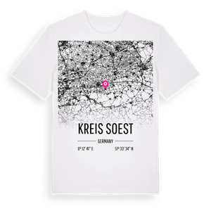 Kreis Soest karta t-shirt – ekologisk bomull t-shirt från Pinshirt