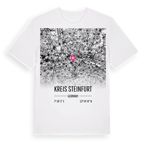 Kreis Steinfurt karta t-shirt – ekologisk bomull t-shirt från Pinshirt