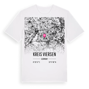 Kreis Viersen karta t-shirt – ekologisk bomull t-shirt från Pinshirt