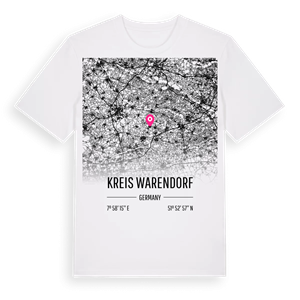 Kreis Warendorf karta t-shirt – ekologisk bomull t-shirt från Pinshirt