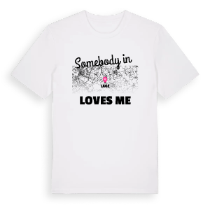 Någon i Lage älskar mig t-shirt – ekologisk bomull t-shirt från Pinshirt