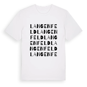 Langenfeld ordlek t-shirt – ekologisk bomull t-shirt från Pinshirt