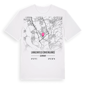 Langenfeld (Rheinland) karta t-shirt – ekologisk bomull t-shirt från Pinshirt
