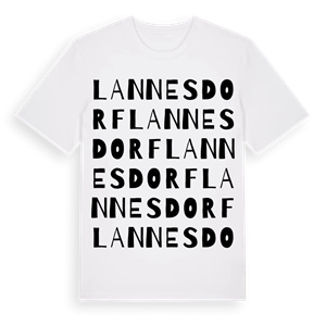 Lannesdorf ordlek t-shirt – ekologisk bomull t-shirt från Pinshirt