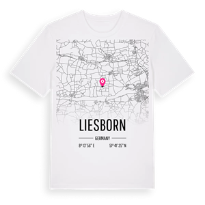 Liesborn karta t-shirt – ekologisk bomull t-shirt från Pinshirt