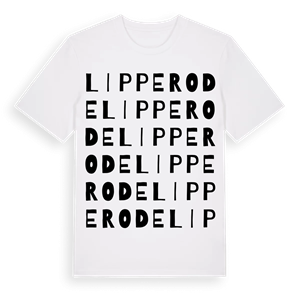 Lipperode ordlek t-shirt – ekologisk bomull t-shirt från Pinshirt