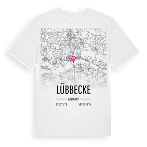 Lübbecke karta t-shirt – ekologisk bomull t-shirt från Pinshirt