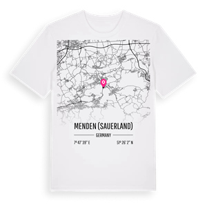 Menden (Sauerland) karta t-shirt – ekologisk bomull t-shirt från Pinshirt
