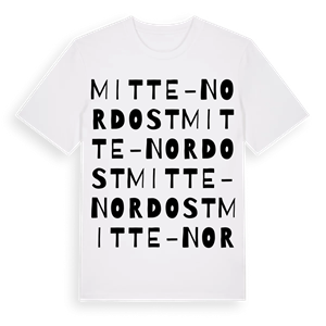 Mitte-Nordost ordlek t-shirt – ekologisk bomull t-shirt från Pinshirt