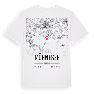 Möhnesee karta t-shirt – ekologisk bomull t-shirt från Pinshirt