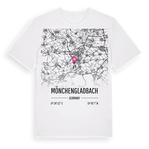 Mönchengladbach karta t-shirt – ekologisk bomull t-shirt från Pinshirt