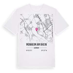 Monheim am Rhein karta t-shirt – ekologisk bomull t-shirt från Pinshirt