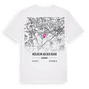 Mülheim an der Ruhr karta t-shirt – ekologisk bomull t-shirt från Pinshirt