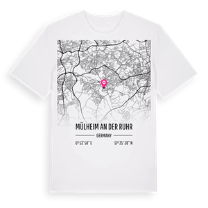 Mülheim an der Ruhr karta t-shirt – ekologisk bomull t-shirt från Pinshirt