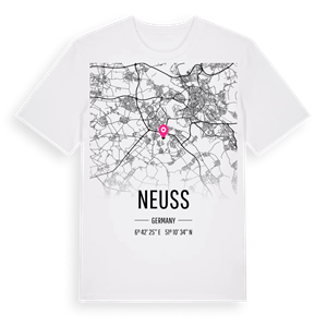 Neuss karta t-shirt – ekologisk bomull t-shirt från Pinshirt