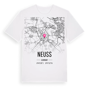Neuss karta t-shirt – ekologisk bomull t-shirt från Pinshirt