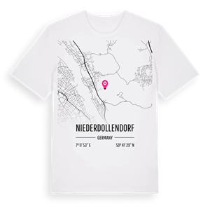 Niederdollendorf karta t-shirt – ekologisk bomull t-shirt från Pinshirt