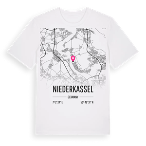 Niederkassel karta t-shirt – ekologisk bomull t-shirt från Pinshirt