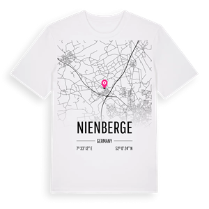 Nienberge karta t-shirt – ekologisk bomull t-shirt från Pinshirt