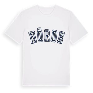 Nörde college t-shirt – ekologisk bomull t-shirt från Pinshirt