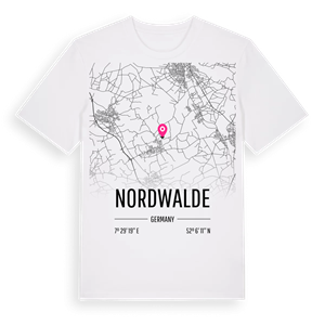 Nordwalde karta t-shirt – ekologisk bomull t-shirt från Pinshirt