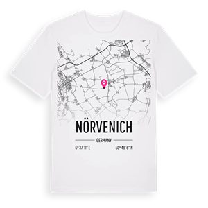 Nörvenich karta t-shirt – ekologisk bomull t-shirt från Pinshirt