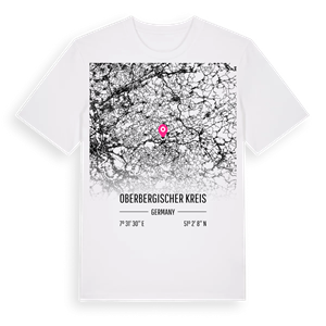 Oberbergischer Kreis karta t-shirt – ekologisk bomull t-shirt från Pinshirt