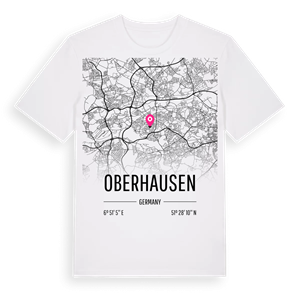 Oberhausen karta t-shirt – ekologisk bomull t-shirt från Pinshirt