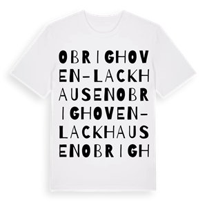 Obrighoven-Lackhausen ordlek t-shirt – ekologisk bomull t-shirt från Pinshirt