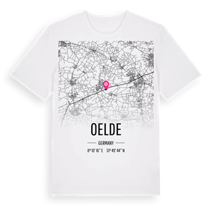 Oelde karta t-shirt – ekologisk bomull t-shirt från Pinshirt