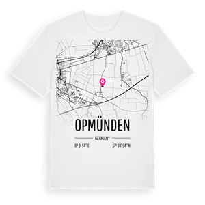 Opmünden karta t-shirt – ekologisk bomull t-shirt från Pinshirt
