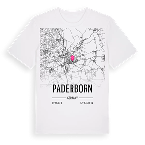 Paderborn karta t-shirt – ekologisk bomull t-shirt från Pinshirt