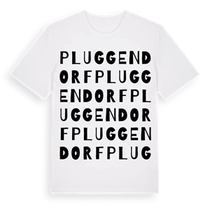 Pluggendorf ordlek t-shirt – ekologisk bomull t-shirt från Pinshirt