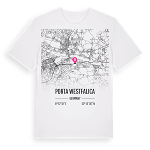 Porta Westfalica karta t-shirt – ekologisk bomull t-shirt från Pinshirt