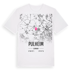 Pulheim karta t-shirt – ekologisk bomull t-shirt från Pinshirt