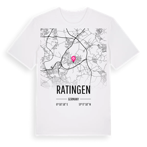 Ratingen karta t-shirt – ekologisk bomull t-shirt från Pinshirt