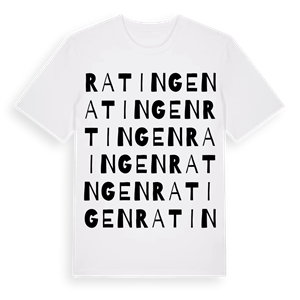 Ratingen ordlek t-shirt – ekologisk bomull t-shirt från Pinshirt