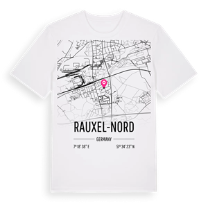 Rauxel-Nord karta t-shirt – ekologisk bomull t-shirt från Pinshirt