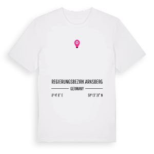 Regierungsbezirk Arnsberg karta t-shirt – ekologisk bomull t-shirt från Pinshirt